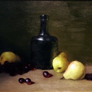 Bottle with pears